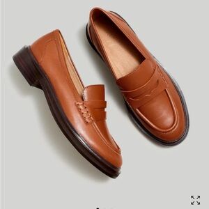 Madewell Saddle Brown Leather Penny Loafers